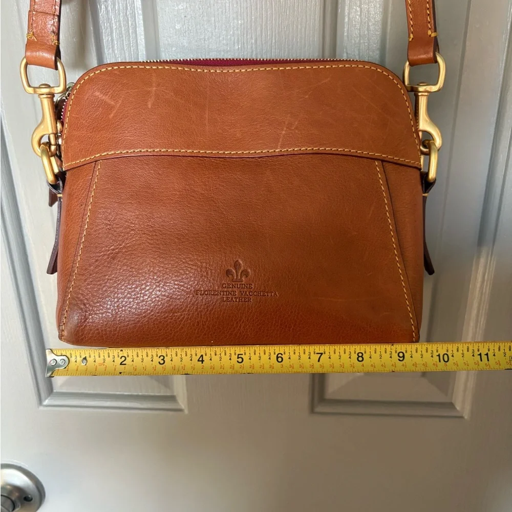 Dooney & Bourke Florentine Cameron Crossbody Bag Brown Leather - Picture 9 of 11